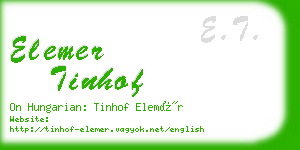 elemer tinhof business card